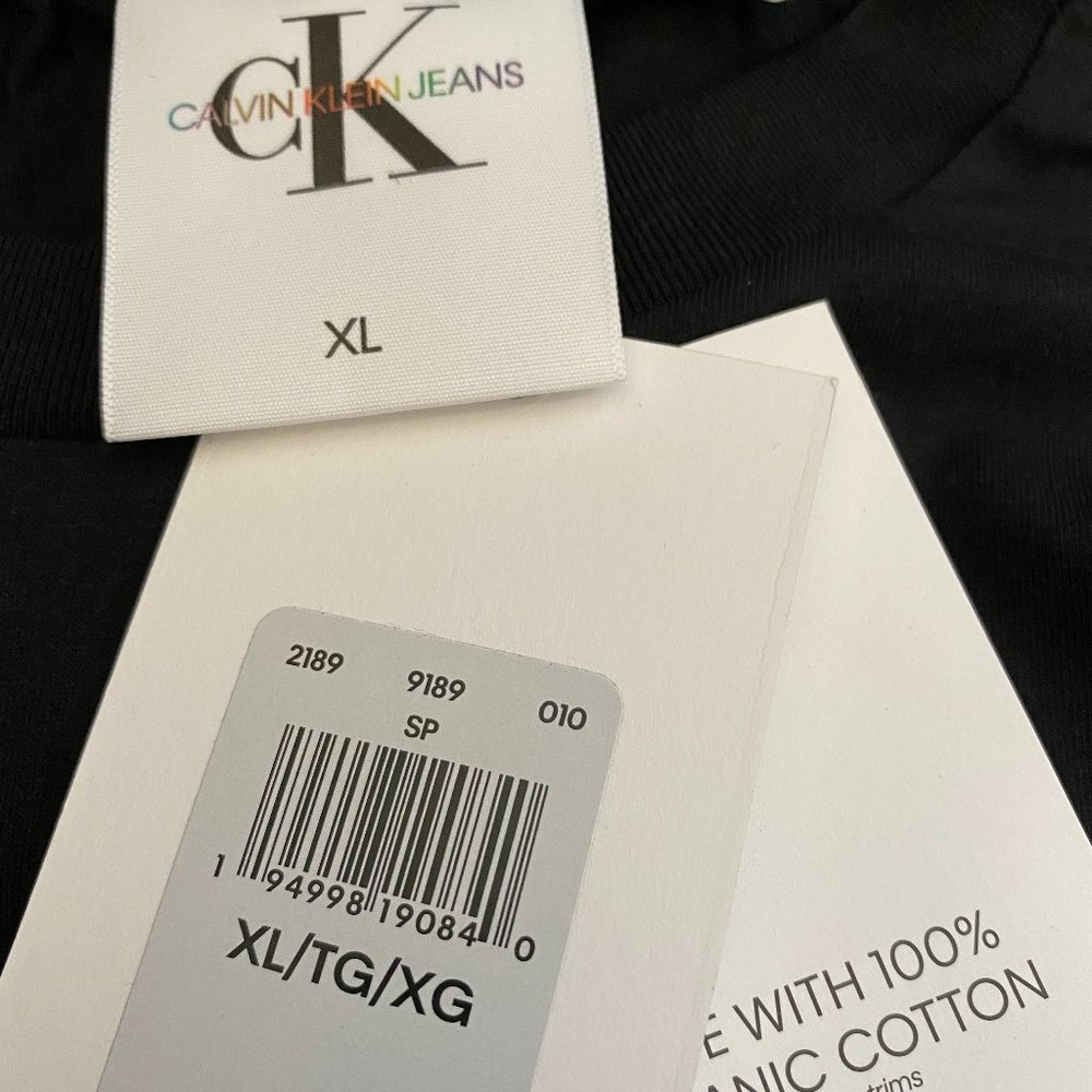 🌿Sale🌿 Calvin Klein 2189 9189 010 Cotton T-Shirt Pride Black Men's Size LGBTQ+ - Picture 6 of 7
